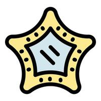 Five pointed star badge shining with elegance and prestige vector