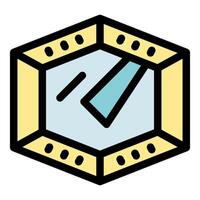 Hexagonal quality control stamp showing approval symbol vector