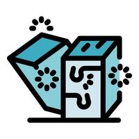 Nano robots repairing damaged box with nanotechnology vector