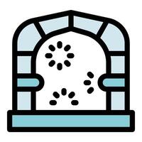 Igloo entrance with falling snowflakes creating a winter wonderland vector