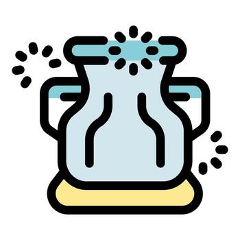 antiguo ánfora desbordante con espumoso agua, un símbolo de abundancia y pureza vector