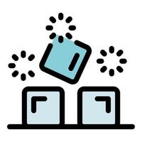 Ice cubes falling into glass creating splashing effect vector
