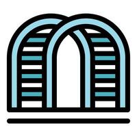 Modern archway entrance with decorative slats creating a stylish architectural feature vector