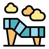 Modern aquapark slide reaching for the clouds, fun summer activity vector