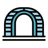 Underground tunnel entrance connecting two sides with arched brickwork vector