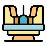 Extreme carousel ride spinning at high speed in amusement park vector
