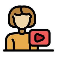 content creator sharing engaging content online vector
