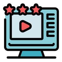 Best quality streaming on computer screen getting five star rating vector
