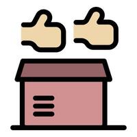 Two hands giving thumbs up to storage unit building vector