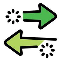 Green arrows pointing in opposite directions with loading symbol vector