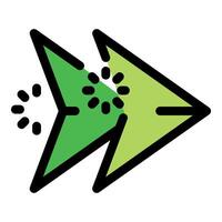Double green arrow showing sending progress with loading icon vector