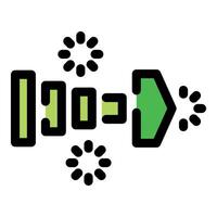 Digital asset transferring with loading status indicator, blockchain technology concept vector