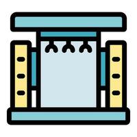 Printing machine processing large format paper with automated system vector