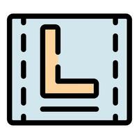 Beginner driver sign displaying l plate on light blue background vector