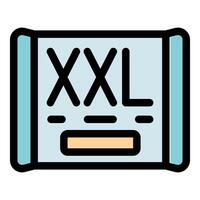 Xxl clothing label showing extra extra large size for big and tall customers vector