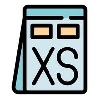 Extra small parcel with xs symbol representing its size vector