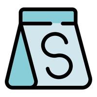 Small size paper bag with s letter representing sugar content vector