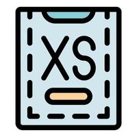Extra small clothes size label icon showing tiny garment dimensions vector