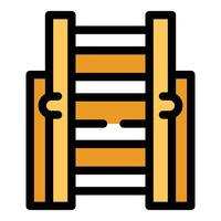 Wooden climbing frame providing fun and exercise for kids vector