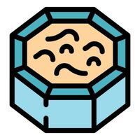 Octagonal sandbox filled with sand and containing worms, perfect for kids playing vector