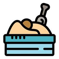 Sandbox with scoop and ball for creative summer fun vector