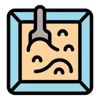 Sandbox with shovel creating sandcastles in a kindergarten or preschool playground vector