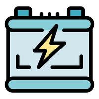 Accumulator battery providing electricity with lightning symbol displayed vector