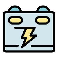Car battery providing electricity with lightning symbol displayed prominently vector