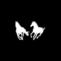 Pair Horse Silhouette, flat style, can use for Logo Gram, Art Illustration, Emblem, Pictogram, Apps, Website or Graphic Design Element vector