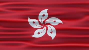 Hong Kong Realistic Waving Flag Animation video