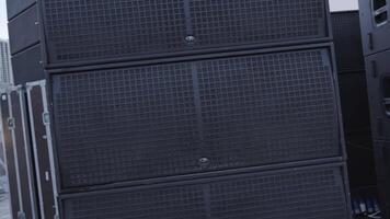 A Large Sound System Stack Designed Specifically for Events and Concerts in Various Venues. Clip video
