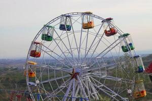 A section of the Ferris wheel in the Asifa Bhutto Park Mirpur A.K photo