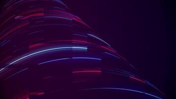 Technology background with flashing blue and red neon digital data lights and glitch effect. Computer hacking or network security concept. Sleek high-tech futuristic animation. video