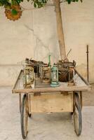 Ancient Arabic lamp in heritage district in high resolution photo