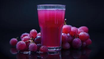 A Glass of Freshly Made Grape Juice with Grapes photo