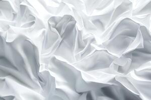 Abstract White Fabric with Crinkled and Wrinkled Texture photo