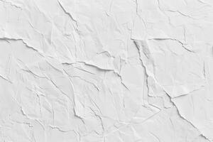 Abstract White Crumpled Paper Texture photo