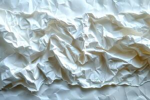 Abstract White Crumpled Paper Texture photo