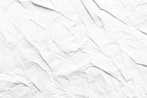 Close-up of a White Crumpled Paper Texture photo