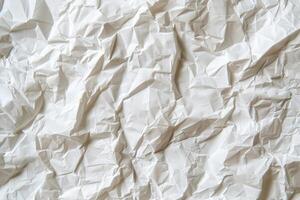 Close-Up of Crumpled White Paper Texture photo