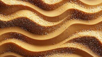 Close-up of Golden Sand with Scattered White Pebbles, Creating a Wave-like Pattern photo