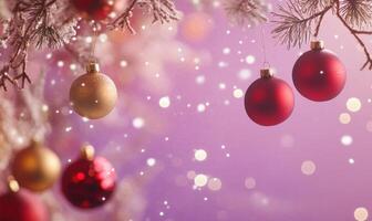 A tree with many red and gold ornaments hanging from it photo