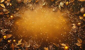 A gold background with a gold leafy border photo