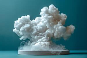 Abstract Cloud Formations on Turquoise Background - Surreal Artistic Design for Posters photo