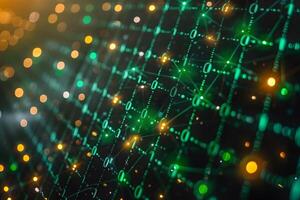 Futuristic Digital Network Visualization - Abstract Data Flow photo