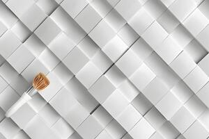 Abstract Geometric Pattern with Makeup Brush for Modern Design Concepts photo