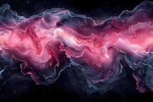 Vibrant Cosmic Nebula with Swirling Pink and Purple Clouds in Deep Space photo