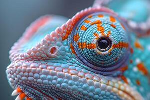 Colorful Chameleon Close-Up Nature's Intricate Patterns and Vibrant Textures photo