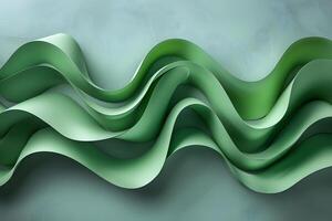 Elegant Green Wavy Abstract Design for Modern Art and Creative Backgrounds photo