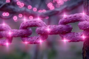 Mystical Chain with Glowing Pink Lights for Enchanted Design Concepts photo